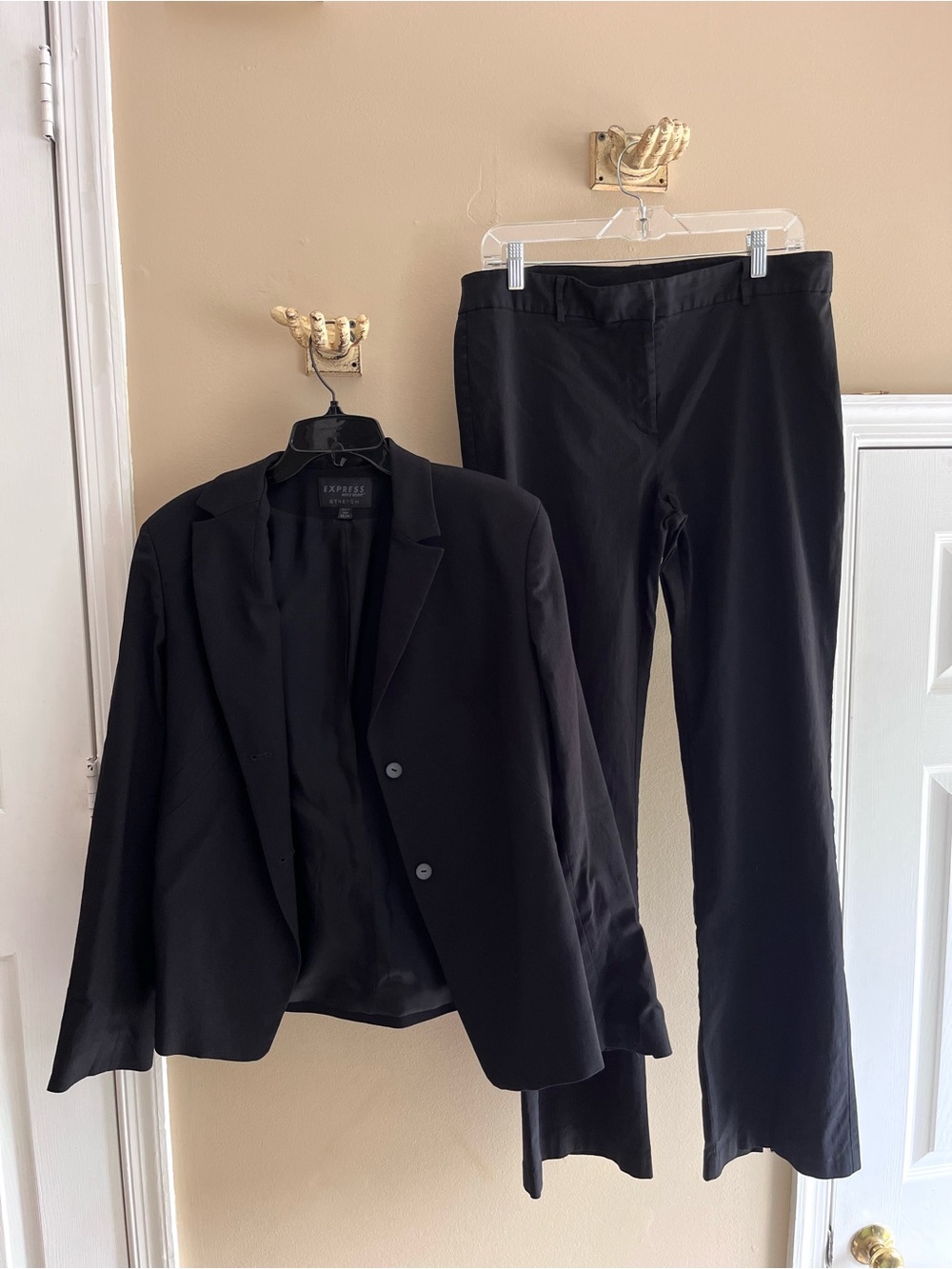 Express Black Women’s Stretch Blazer and Pants Two-Piece Set